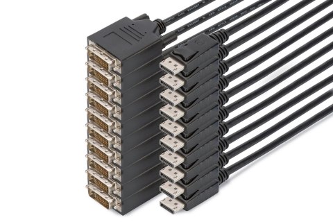 Kabel adapter DisplayPort, DP - DVI (24+1)M/M, 2.0m, 10er Set, Full HD, CE, bl
