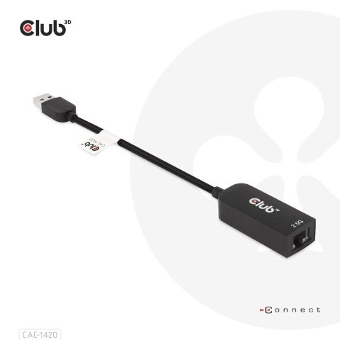 Karta sieciowa USB CLUB3D CAC-1420 (USB 3.2 Gen1 Type A to RJ45 2.5Gbps Adapter)