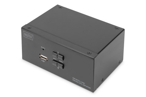 Przełącznik KVM, 2 portowy, 4K 60Hz, 4xDP IN, 2xDP OUT, 2xUSB A, 2x Audio IN&OUT