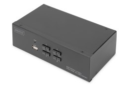 Przełącznik KVM, 4 portowy, 4K 60Hz, 8xDP IN, 2xDP OUT, 2xUSB A, 2x Audio IN&OUT