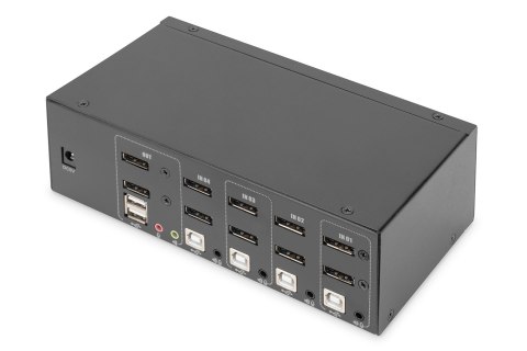 Przełącznik KVM, 4 portowy, 4K 60Hz, 8xDP IN, 2xDP OUT, 2xUSB A, 2x Audio IN&OUT