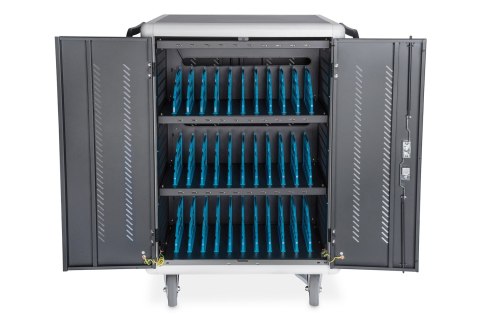 Szafa mobilna DIGITUS DN-45005 do ładowania notebooków/tabletów z ekranem do 15,6", synchronizacja danych, UV-C