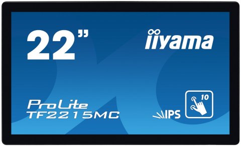 Monitor iiyama ProLite TF2215MC-B2, 54.6cm (21.5''), Projected Capacitive, 10 TP, Full HD, czarny