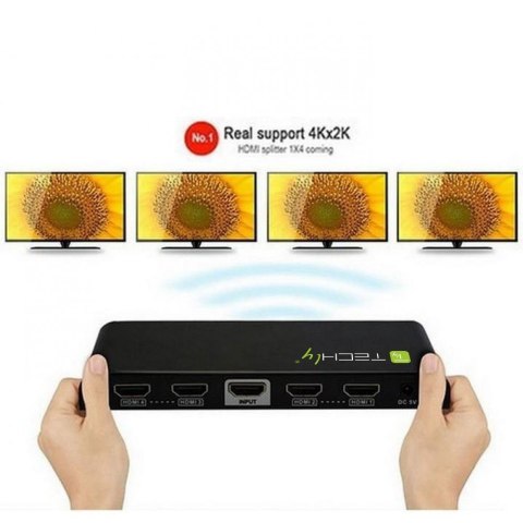 Rozgałęziacz telewizyjny Techly IDATA HDMI-4K4 4x HDMI