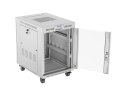 Szafa instalacyjna rack stojąca 19" 15U 600x800 szara drzwi szklane LCD Lanberg (Flat Pack) V2