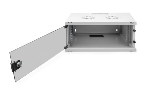 Szafa sieciowa wisząca 19" 4U, SOHO 241 x 540 x 400 mm, drzwi szyba, szary, niezłożona, 60kg