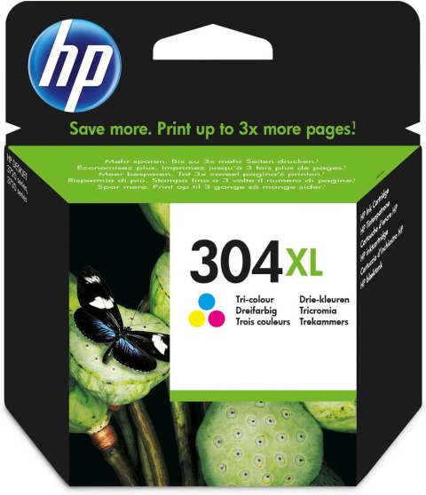 HP Oryginalny trójkolorowy wkład atramentowy 304XL