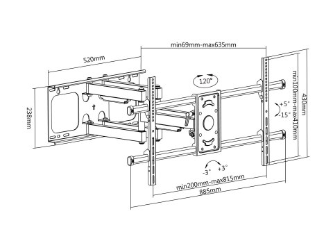 Uchwyt do telewizora Equip Sienu laikiklis 650324 37'-90''