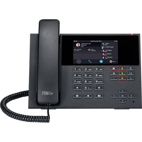 Telefon VoIP Auerswald COMfortel D-400 z identyfikacją dzwoniącego / Połączenie oczekujące - SIP, RTP, SRTP, SIPS - 6 linii