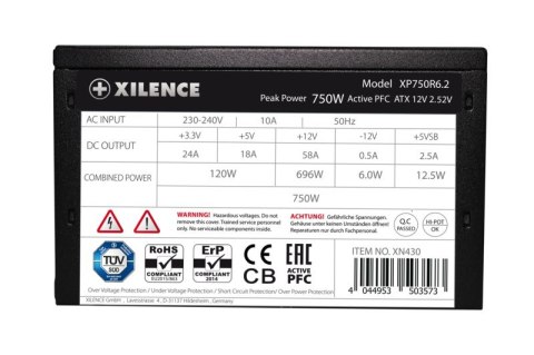 Zasilacz Xilence XP750R6.2 XN430 750W 20+4 pin ATX Czarny