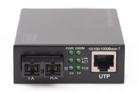 Konwerter mediów Gigabit PoE RJ45 / SC, MM, PSE