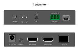 Przedłużacz światłowodowy HDMI 4K/60Hz przez IP 1G lub do 40km/300m, HDMI Loop-Out, sterowanie IR - zestaw