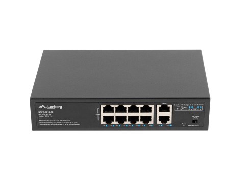 Switch Lanberg RSFE-8P-2GE-120 PoE+ Rack 10"/19"