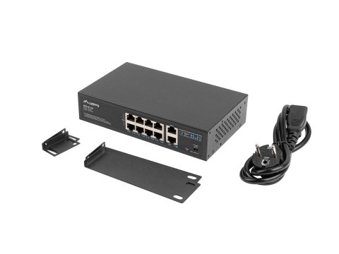 Switch Lanberg RSFE-8P-2GE-120 PoE+ Rack 10"/19"