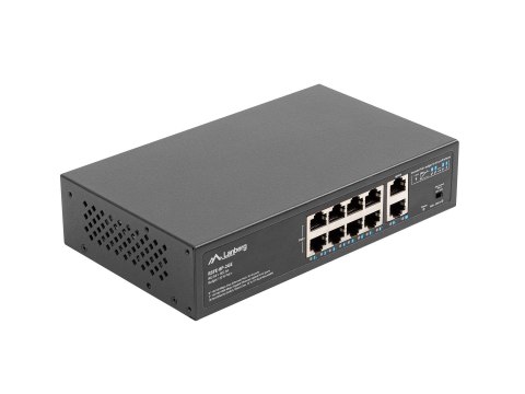 Switch Lanberg RSFE-8P-2GE-120 PoE+ Rack 10"/19"