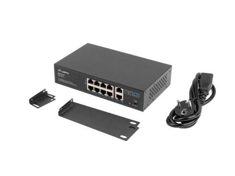 Switch Lanberg RSFE-8P-2GE-120 PoE+ Rack 10"/19"