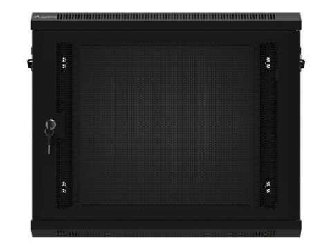 SZAFA INSTALACYJNA RACK WISZĄCA 19" 9U 600X450 CZARNA DRZWI PERFOROWANE LANBERG (FLAT PACK)