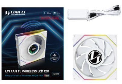 Wentylator 120 mm ARGB TL Wireless LCD biały