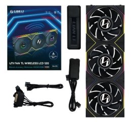 Wentylator Lian Li UNI FAN TL Wireless LCD Lüfter, ARGB, PWM, 3er-Pack inkl. Controller - Reverse Blade, 120mm, czarny