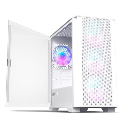 Montech AIR 100 ARGB, Micro-ATX, szkło hartowane - białe