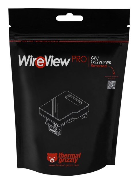 Termiczna karta graficzna Grizzly WireView Pro, 1x12VHPWR - odwrócona