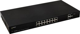 PULSAR SF116 łącza sieciowe Zarządzany Fast Ethernet (10/100) Obsługa PoE 1U Czarny