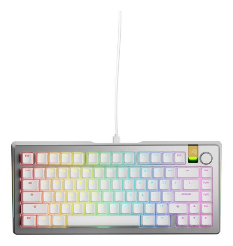 Klawiatura gamingowa Glorious GMMK 3 Pro HE 75% Custom Gaming-Tastatur - Pre-Built, Fox HE Switches, Silber