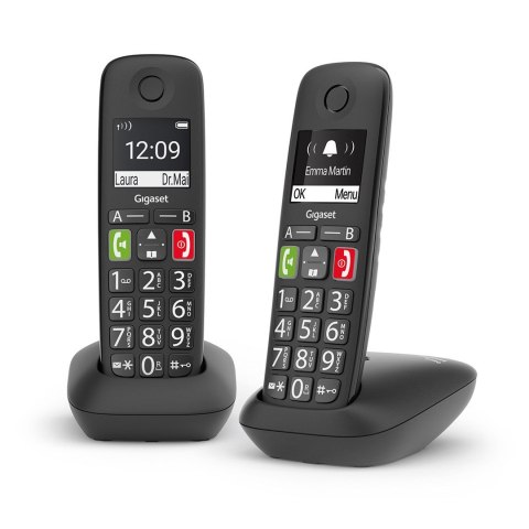Gigaset E290 Duo - Schnurloses DECT Telefon schwarz