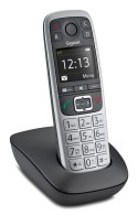 Telefon Gigaset E560 z systemem DECT, identyfikacja dzwoniącego, Czarny, Srebrny