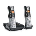 Telefon analogowy/DECT Gigaset COMFORT 500A duo Nazwa i identyfikacja dzwoniącego Czarny, Srebrny
