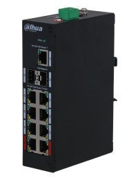 Przełącznik Dahua Technology PFS3211-8GT-120-V2, PoE, gigant sieciowy, montaż na biurku/ścianie, czarny