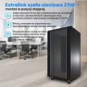 Extralink Szafa rack 27U 800x800 Czarna stojąca