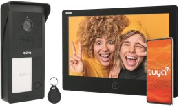 Wideodomofon EURA VDP-49A3-2TY (2-żyłowy, czarny, 7'', WiFi, otwieranie 2 wejść, czytnik breloków, AHD, Tuya)