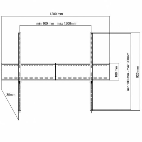 ART Uchwyt do TV LCD/LED/Multimedia 70-120 cali 140KG AR-97xxl reg. Solid 35mm max VESA 1200x900