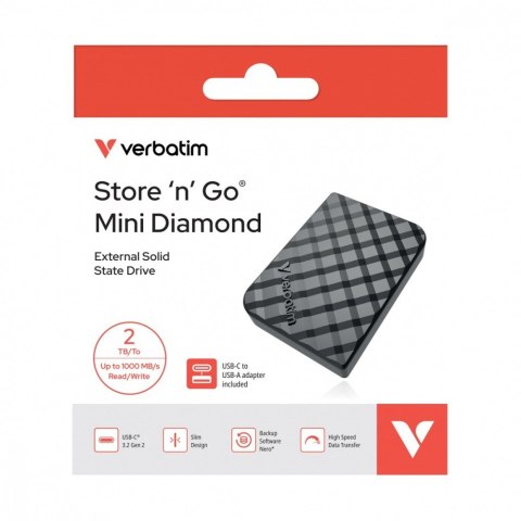 Verbatim Dysk SSD Mini Diamond 2TB USB-C 2TB 32026