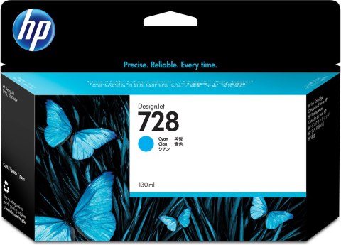 Tusz HP niebieski HP 728, HP728=F9J67A, 130 ml