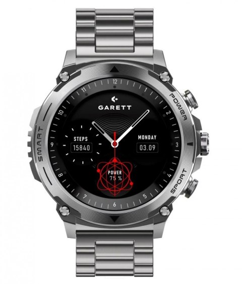 Garett Electronics Smartwatch Atom srebrny stalowy