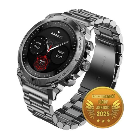 Garett Electronics Smartwatch Atom srebrny stalowy