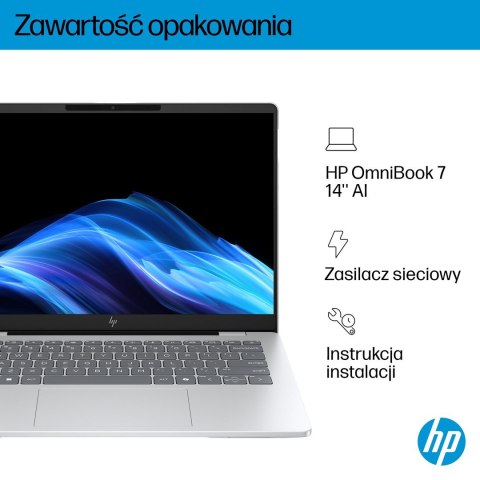 HP OmniBook 7 AI 14-fr0221nw Ultra 5 225U 14"2K 300nits AG 16GB LPDDR5-5200 SSD512 Intel Graphics Cam 5 Mpx IR 68Wh Win11 Glacia