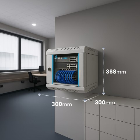 EXTRALINK SZAFA RACK WISZĄCA 6U 10" SZARA