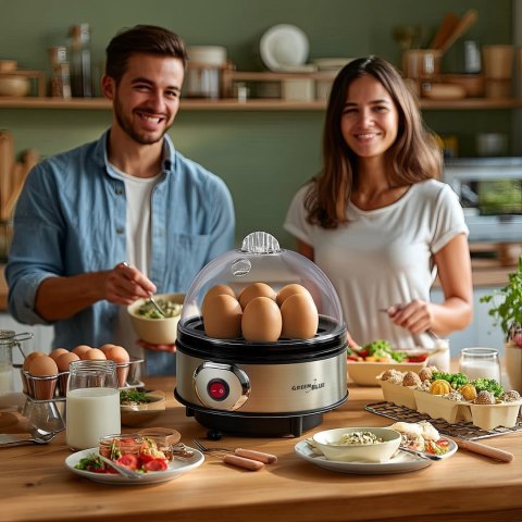 GREENBLUE AUTOMATYCZNY JAJOWAR, MOC 400W, DO 7 JAJ, MIARKA, 220-240V~, 50 HZ GB572