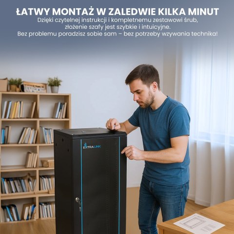 EXTRALINK SZAFA RACK WISZĄCA 12U 600X450 CZARNA