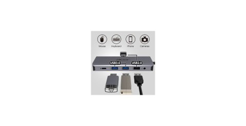 Acer 12-in-1 Type-C Dongle Przewodowa USB 3.2 Gen 1 (3.1 Gen 1) Type-C Srebrny