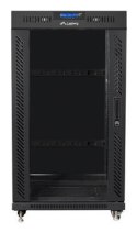 LANBERG SZAFA STOJĄCA RACK 19" 22U 600X600 CZARNA DRZWI SZKLANE LCD (FLAT PACK) V2