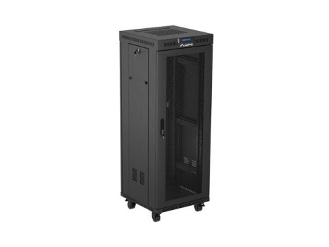Szafa instalacyjna rack stojąca Lanberg FF01-6632-23BL 19" 32u 600x600 czarna