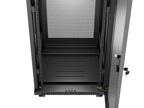 Szafa instalacyjna rack stojąca Lanberg FF01-6632-23BL 19" 32u 600x600 czarna