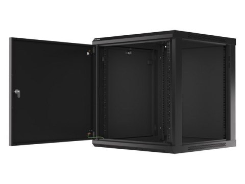 LANBERG SZAFA WISZĄCA RACK 19" 12U 600X600 DRZWI METALOWE CZARNA (FLAT PACK) WF01-6612-00B
