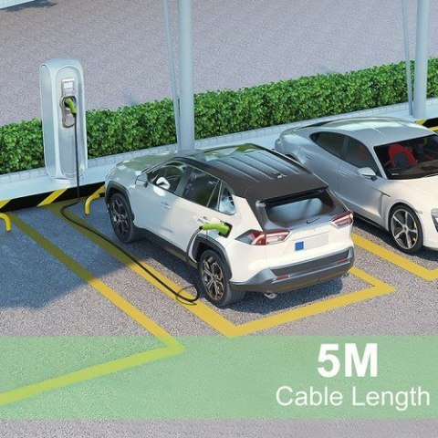 Qoltec 52473 kabel do ładowania pojazdów elektrycznych Czarny Typ 2 5 m