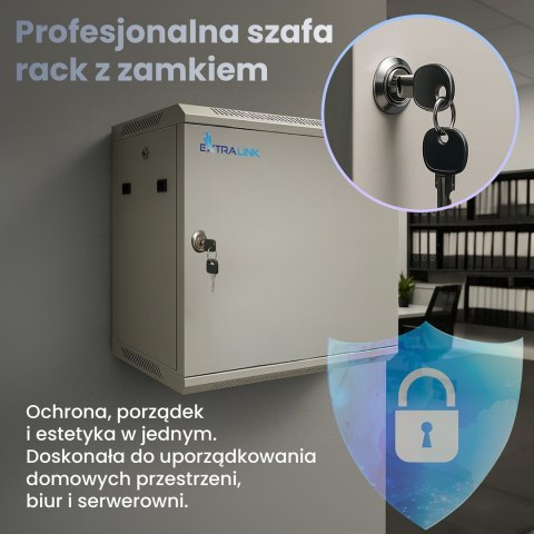 EXTRALINK SZAFA RACK WISZĄCA 6U 600X450 SZARA