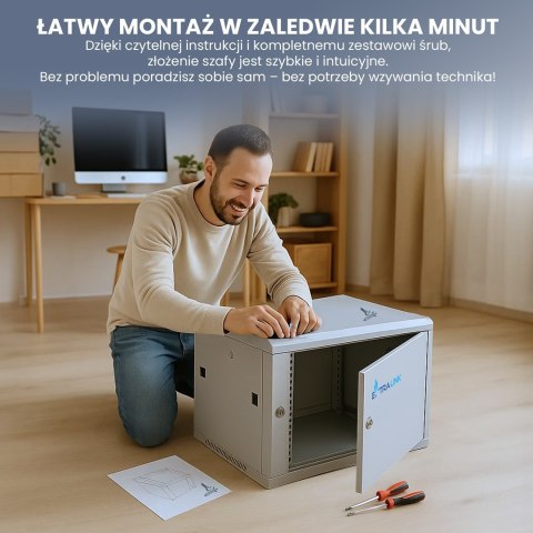 EXTRALINK SZAFA RACK WISZĄCA 6U 600X450 SZARA